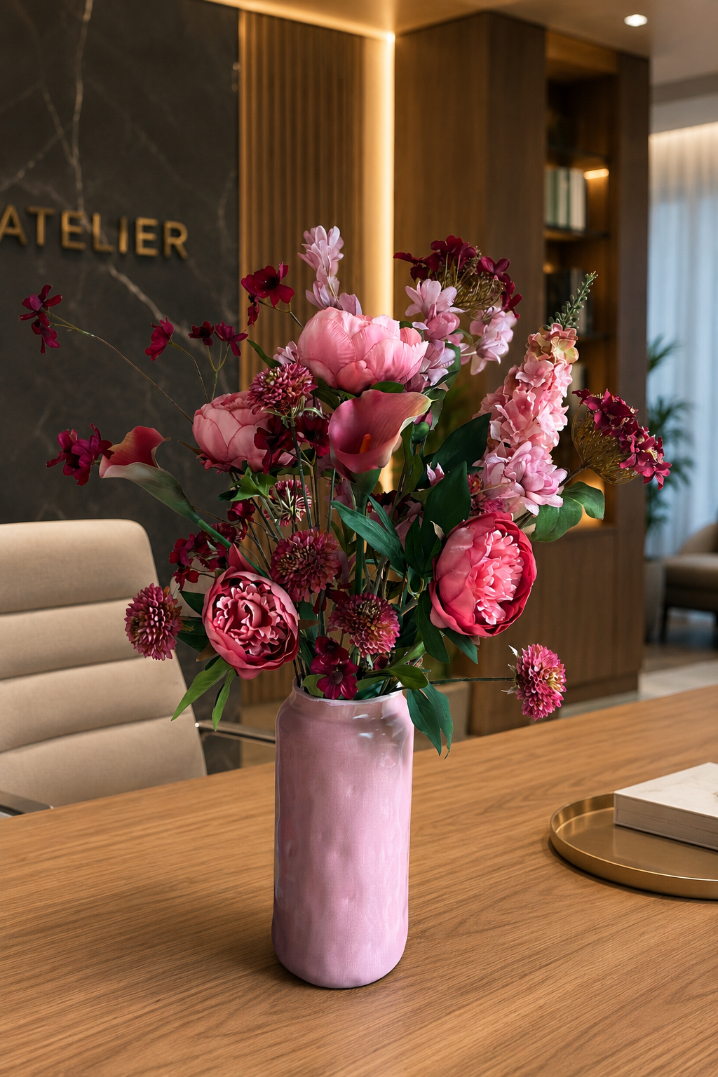 Elegant boeket met zijden bloemen voor thuis